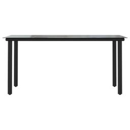 Berkfield Home 7 Piece Garden Dining Set Black Poly Rattan Glass - thumbnail 7