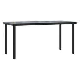 Berkfield Home 7 Piece Garden Dining Set Black Poly Rattan Glass - thumbnail 5