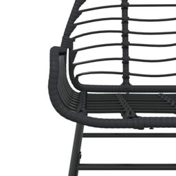 Berkfield Home 7 Piece Garden Dining Set Black Poly Rattan Glass - thumbnail 8