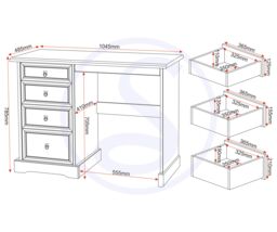 Seconique Corona 4 Drawer Dressing Table in Natural - thumbnail 7