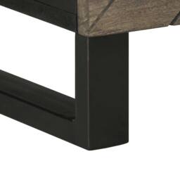 Berkfield Home TV Cabinet Black 100x33x46 cm Solid Wood Mango - Size: 100 x 33 x 46 cm - thumbnail 8