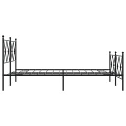 Berkfield Home Metal Bed Frame without Mattress with Footboard Black 140x200cm - Size: 140x200 cm - thumbnail 5