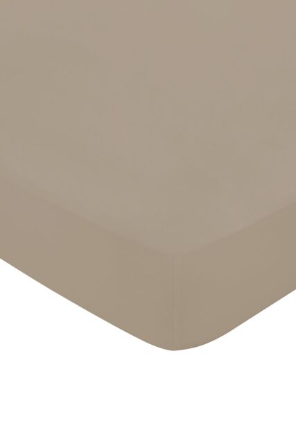 1951 'Luxury 400 Thread Count' Cotton Sateen Fitted Sheet in Beige - Size: King Fitted - image 1