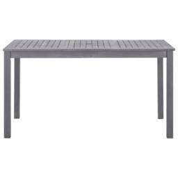 Berkfield Home Garden Table Grey Wash 140x80x74 cm Solid Acacia Wood - Size: 140 x 80 x 74 cm - thumbnail 3