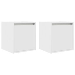 Berkfield Home Wall-Mounted Bedside Cabinets 2 pcs White 38x34x40 cm - Size: 38 x 34 x 40 cm - thumbnail 2