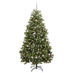 Berkfield Home Artificial Christmas Tree with Stand Green 240 cm PVC & Metal - thumbnail 3