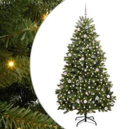 Berkfield Home Artificial Christmas Tree with Stand Green 240 cm PVC & Metal - thumbnail 2