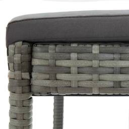 Berkfield Home Garden Bar Stools with Cushions 4 pcs Grey Poly Rattan - thumbnail 8