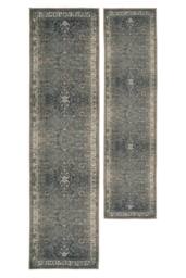 Kukoon Traditional Vintage Cotton Rug Green Beige Machine Washable in Olive - Size: 80 cm x 150 cm - thumbnail 8