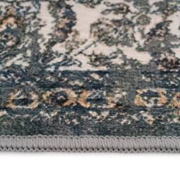 Kukoon Traditional Vintage Cotton Rug Green Beige Machine Washable in Olive - Size: 80 cm x 150 cm - thumbnail 9