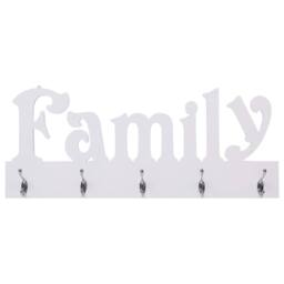 Berkfield Home Wall Mounted Coat Rack FAMILY 74x29.5 cm in White - thumbnail 2