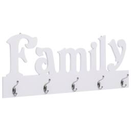 Berkfield Home Wall Mounted Coat Rack FAMILY 74x29.5 cm in White - thumbnail 1