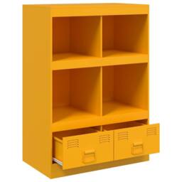 Berkfield Home Highboard Mustard Yellow 67x39x95 cm Steel - Size: 67 x 39 x 95 cm - thumbnail 7