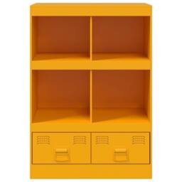 Berkfield Home Highboard Mustard Yellow 67x39x95 cm Steel - Size: 67 x 39 x 95 cm - thumbnail 6