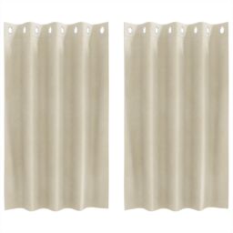 Berkfield Home Blackout Curtains with Eyelets 2 pcs Cream Velvet - thumbnail 2