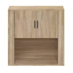 Berkfield Home Wall Cabinet Sonoma Oak 80x33x80 cm Engineered Wood in Beige - Size: 80 x 33 x 80 cm