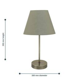 First Choice Lighting Set of 2 Antique Brass Stick Table Lamps with Sage Green Fabric Shades in Bronze - thumbnail 5