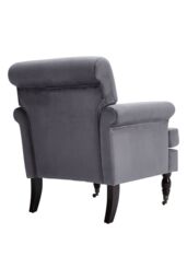 H&O Direct Modern Velvet Accent Chair in Light Grey - thumbnail 5