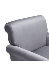 H&O Direct Modern Velvet Accent Chair in Light Grey - thumbnail 6