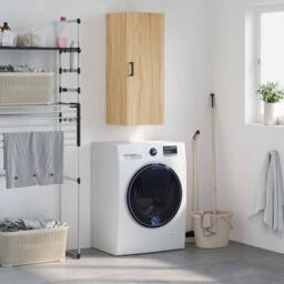 Berkfield Home Wall Mounted Cabinet Sonoma Oak 34.5x34x90 cm in Light Brown - thumbnail 2