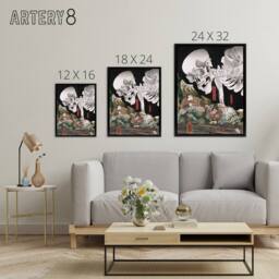"Artery8 Mitsukuni Defying the Skeleton Specter Kuniyoshi Framed Canvas Art - Size: W12"" x H16""" - thumbnail 4