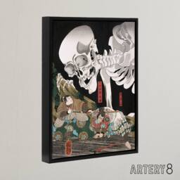 "Artery8 Mitsukuni Defying the Skeleton Specter Kuniyoshi Framed Canvas Art - Size: W12"" x H16""" - thumbnail 2
