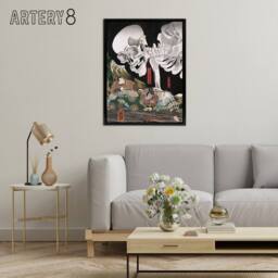 "Artery8 Mitsukuni Defying the Skeleton Specter Kuniyoshi Framed Canvas Art - Size: W12"" x H16""" - thumbnail 3