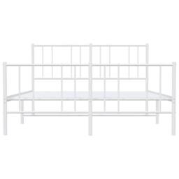 Berkfield Home Metal Bed Frame with Headboard & Footboard White 135x190 cm Double - thumbnail 6