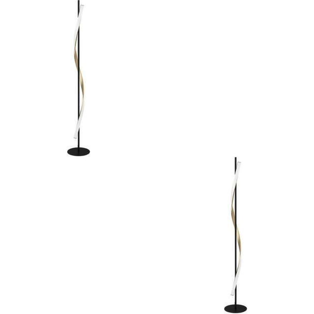 Loops 2 PACK Stylish Black & Brushed Brass LED Floor Lamp for Interiors - image 1