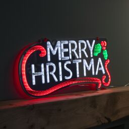 Samuel Alexander 60cm Hanging Merry Christmas Infinity Mirror Decoration with LEDs - thumbnail 4