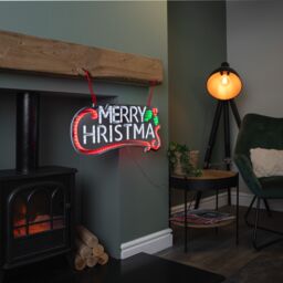 Samuel Alexander 60cm Hanging Merry Christmas Infinity Mirror Decoration with LEDs - thumbnail 3