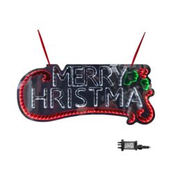 Samuel Alexander 60cm Hanging Merry Christmas Infinity Mirror Decoration with LEDs - thumbnail 1