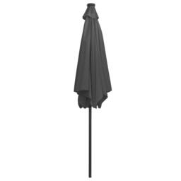 Berkfield Home Garden Parasol with LED Lights & Aluminium Pole 300 cm Anthracite in Black - thumbnail 5