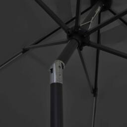 Berkfield Home Garden Parasol with LED Lights & Aluminium Pole 300 cm Anthracite in Black - thumbnail 6