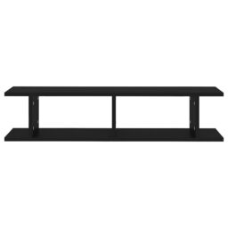 Berkfield Home Wall Shelf 2 pcs Black 90x18x20 cm Engineered Wood - Size: 90 x 18 x 20 cm - thumbnail 5