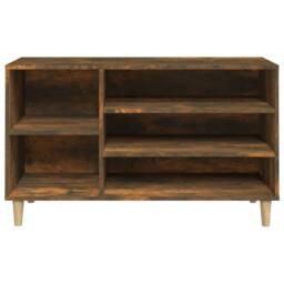 Berkfield Home Shoe Cabinet Smoked Oak 102x36x60 cm Engineered Wood in Brown - Size: 102 x 36 x 60 cm - thumbnail 5