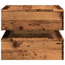 Berkfield Home Modern Coffee Table with LED Lights Old Wood 50x50x40 cm in Brown - Size: 50 x 50 x 40 cm - thumbnail 8