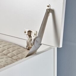 Home Source Ottoman Storage Chest Toy Bedding or Blanket Box Large Wooden Home in White - thumbnail 3