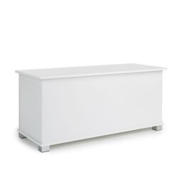 Home Source Ottoman Storage Chest Toy Bedding or Blanket Box Large Wooden Home in White - thumbnail 5