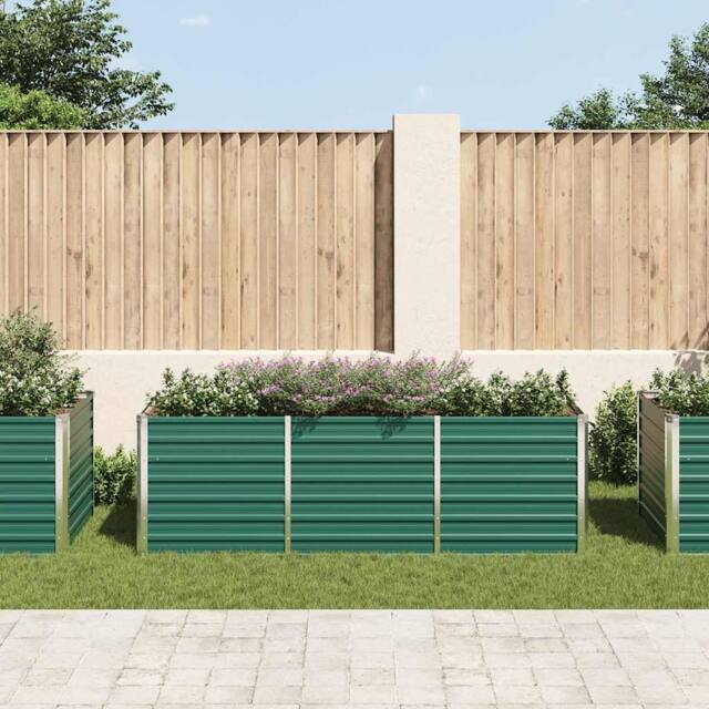 Berkfield Home Garden Raised Bed Galvanised Steel 240x80x77 cm Green - Size: 240 x 80 x 77 cm - image 1