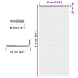 Berkfield Home Chain Door Fly Screen 90x212 cm Aluminium in Silver - thumbnail 5