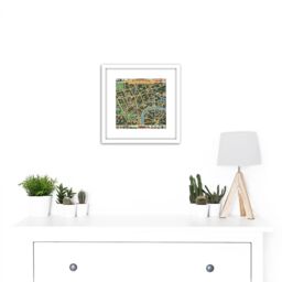 Artery8 1950 Pictorial Map Picture Map If London 8X8 Inch Square Wooden Framed Wall Art Print Picture with Mount in White - thumbnail 2