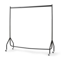 House of Home Clothes Rail Extra Strong Heavy Duty Metal With Wheels Rack 5FT Long x 5FT Tall in Black - thumbnail 4