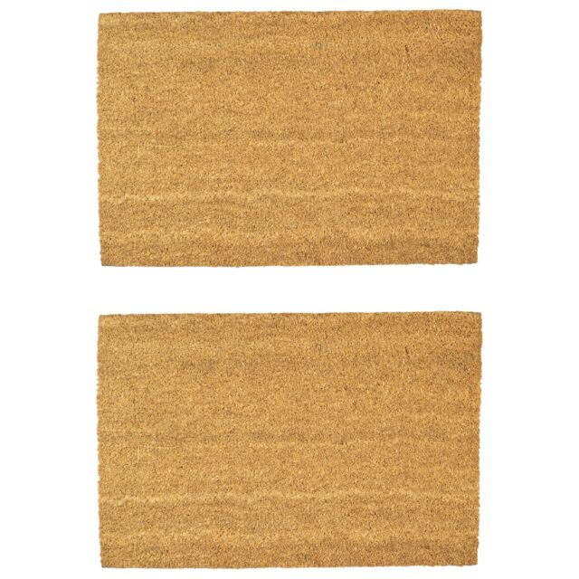 Nicola Spring Coir Door Mats - 90 x 60cm - Set of 2 in Brown - Size: 60 cm x 90 cm - image 1