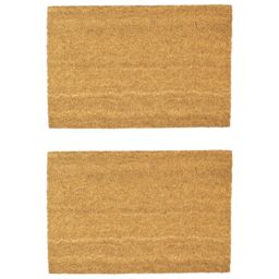 Nicola Spring Coir Door Mats - 90 x 60cm - Set of 2 in Brown - Size: 60 cm x 90 cm - thumbnail 1