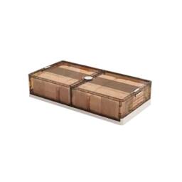 Voltico Foldable Underbed Storage Box with Lid & Wheels - 40L in Light Brown - thumbnail 5