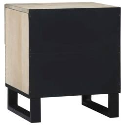 Berkfield Home Bedside Tables with Drawer White & black 40 x 33.5 x 46 cm - thumbnail 5