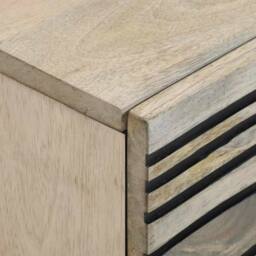 Berkfield Home Bedside Tables with Drawer White & black 40 x 33.5 x 46 cm - thumbnail 6