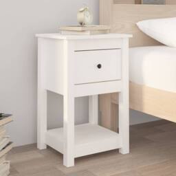 Berkfield Home Bedside Cabinets 2 pcs White 40x35x61.5 cm Solid Wood Pine - thumbnail 3
