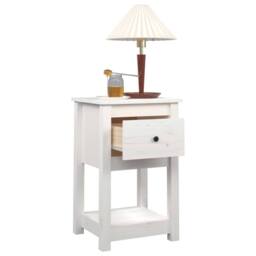 Berkfield Home Bedside Cabinets 2 pcs White 40x35x61.5 cm Solid Wood Pine - thumbnail 5